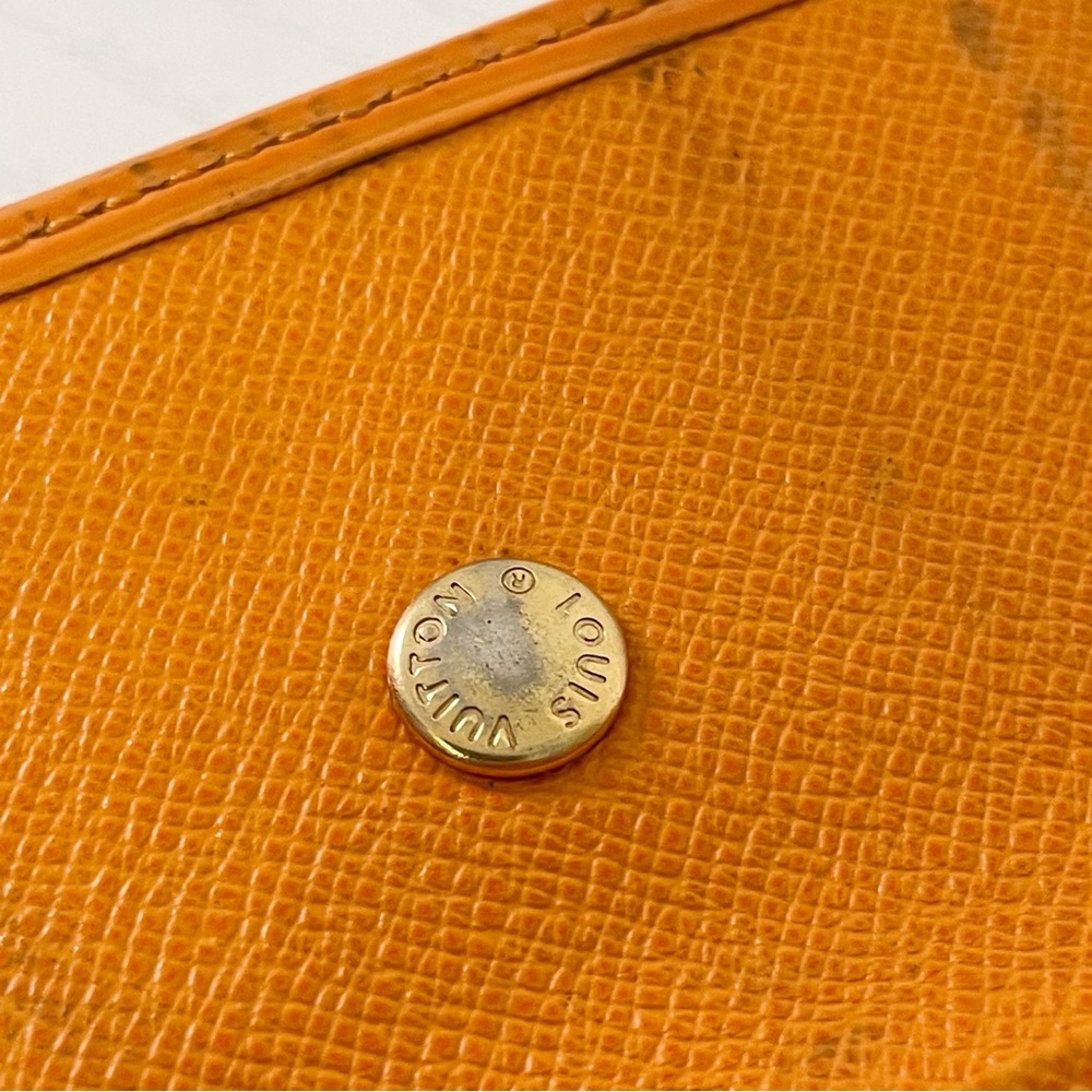 Louis Vuitton orange epi leather four key ring wallet case vintage - Picture 7 of 11